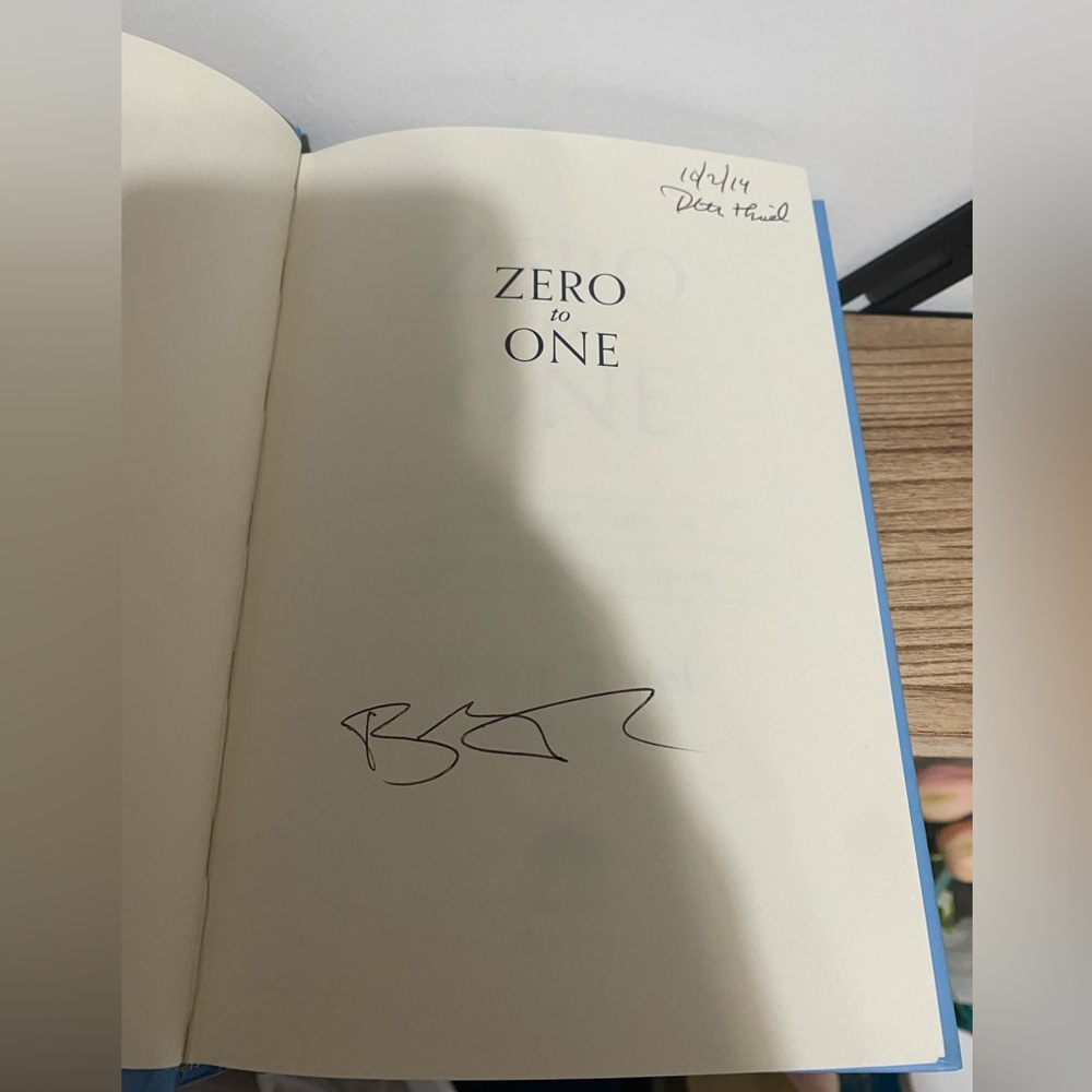 Zero to One - author autographed book